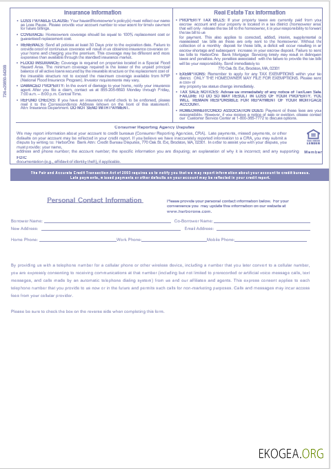 Relevé hypothécaire USA HarborOne Bank aux formats Word et PDF, 3 pages 3 template